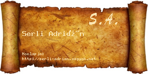 Serli Adrián névjegykártya